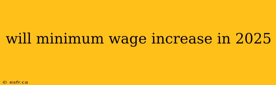 will minimum wage increase in 2025