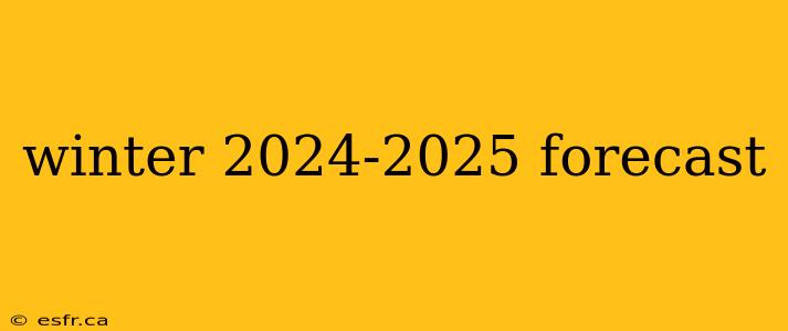 winter 2024-2025 forecast