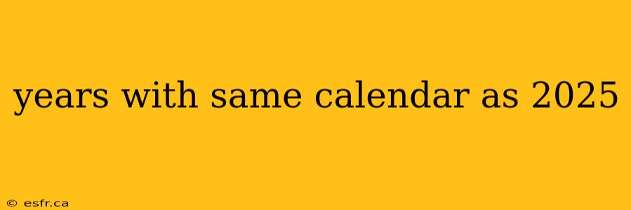 years with same calendar as 2025