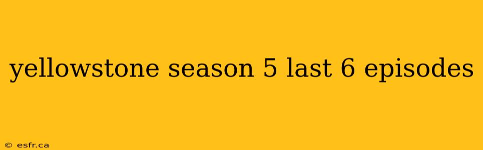 yellowstone season 5 last 6 episodes