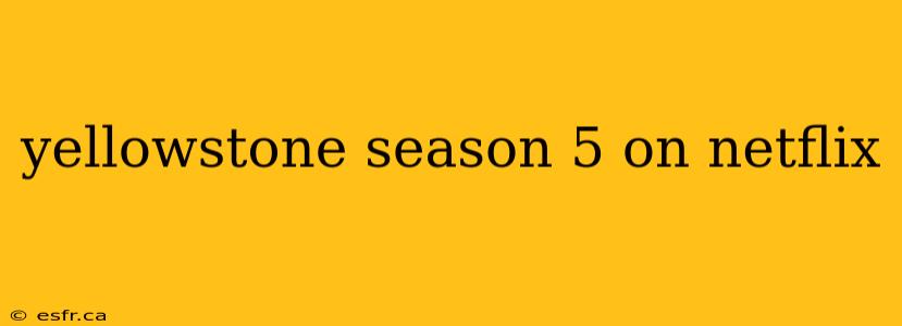 yellowstone season 5 on netflix