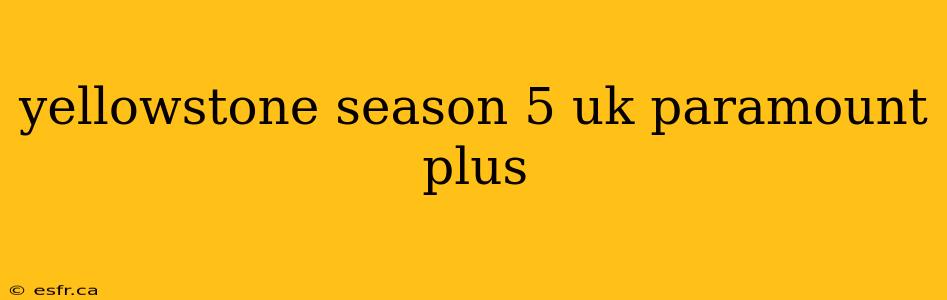 yellowstone season 5 uk paramount plus