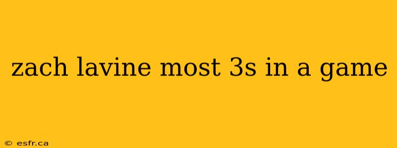 zach lavine most 3s in a game